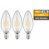 LED Filament Set McShine, 3x Kerzenlampe, E14, 3.6W, 360lm, warmwei&szlig;, klar