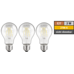 LED Filament Set McShine, 3x Glühlampe, E27, 2W,...