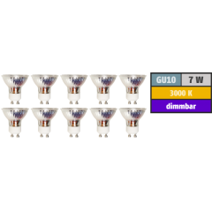 LED-Strahler McShine MCOB GU10, 7W, 450 lm, warmwei&szlig;, dimmbar, 10er-Pack