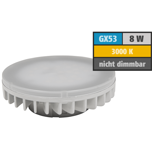 LED-Strahler McShine LS-853, GX53, 8W, 800lm, &Oslash;75x25mm, 120&deg;, warmwei&szlig;