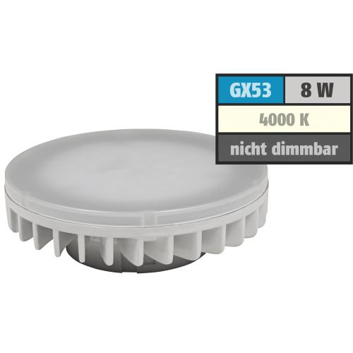 LED-Strahler McShine LS-853, GX53, 8W, 800lm, &Oslash;75x25mm, 120&deg;, neutralwei&szlig;