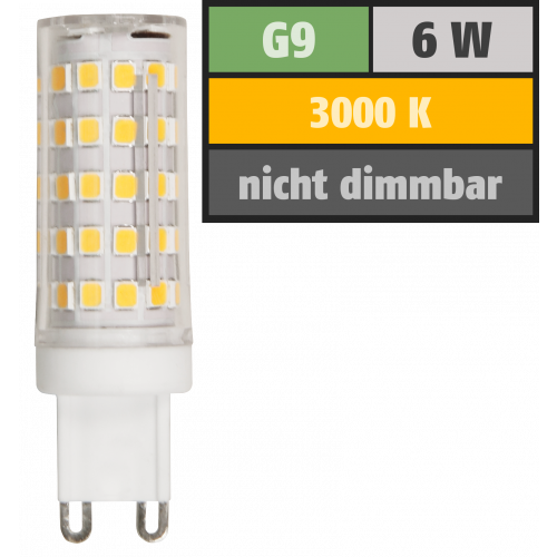 LED-Stiftsockellampe McShine, G9, 6W, 720lm, 3000K, warmwei&szlig;