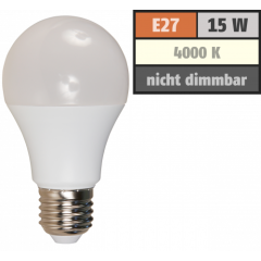 LED Gl&uuml;hlampe McShine, E27, 15W, 1250lm, 220&deg;, 4000K, neutralwei&szlig;, &Oslash;60x118mm