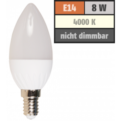 LED Kerzenlampe McShine, E14, 8W, 600lm, 160°, 4000K,...