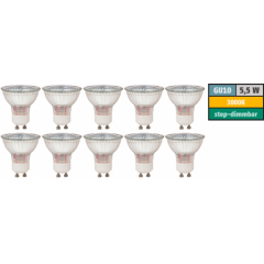 LED-Strahler McShine LS-450 GU10, 5,5W, 470lm, 3000K, step dimmbar, 10er-Pack