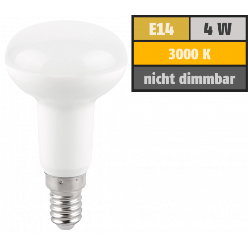 LED-Reflektorstrahler McShine, E14, R39, 4W, 320lm, 120&deg;, 3000K, warmwei&szlig;