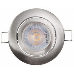 LED-Einbauleuchte McShine Eco-50 5W, 400lm, 3000K, Edelstahl geb&uuml;rstet