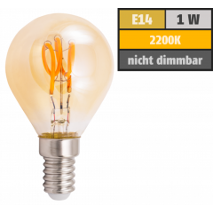 LED Filament Tropfenlampe McShine Retro E14, 1W, 90lm,...