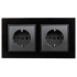 Steckdosen Set McPower Flair Beginner 2S-Style anthrazit + Glasrahmen