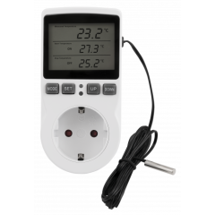 Steckdosen-Thermostat McPower TCU-440 5-30°C, 3500W, 230V, Kabel +  Außenfühler