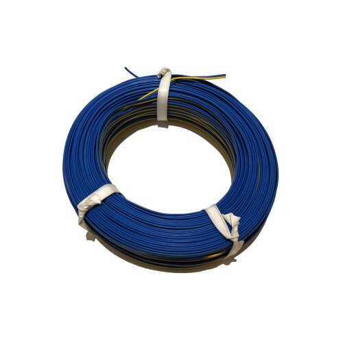 50m Kabel Litze Drillingslitze 3x0,14mm&sup2; blau/blau/gelb 50 Meter Schaltlitze