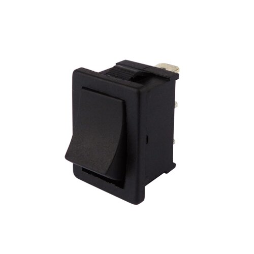 Mini Wippeschalter schwarz 1-polig 3 Kontakte Snap-in 250V AC 3A