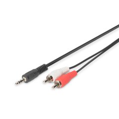 Audio Adapterkabel, stereo 3.5mm - 2x RCA 5.00m, CCS,...