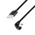 USB 2.0 Type-C-Kabel, C/M 180&deg; zu USB-A/M, Alu, schwarz, 3 m