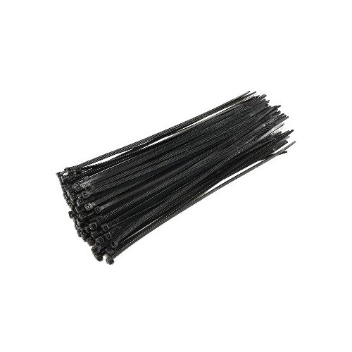 Kabelbinder 300mm x 4,8mm, schwarz, 100er Pack, hohe Zugkraft, UV fest