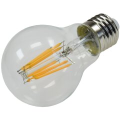 LED Gl&uuml;hlampe E27 &quot;Filament G60k&quot; klar, 3000K, 919lm, 230V / 8W, warmwei&szlig;