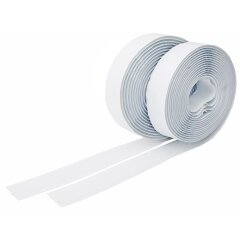 Klettband 3m auf Rolle, selbstklebend, 2-lagig, 300x2cm, wei&szlig;