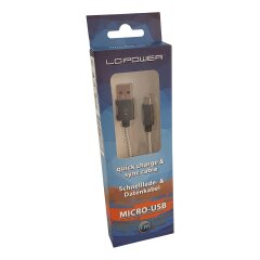 LC-Power LC-C-USB-MICRO-1M-1 USB A zu Micro-USB Kabel, silber, 1m