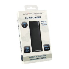 LC-Power LC-M2-C-42MM M.2-SATA-SSD-Geh&auml;use, USB 3.2 Gen.2, schwarz