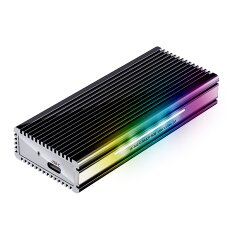 LC-Power LC-M2-C-MULTI-RGB M.2-SSD-Geh&auml;use (NVMe &amp; SATA), USB 3.2 Gen.2x1, mit RGB