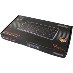 Perixx PERIBOARD-505H PLUS DE, Mini USB-Tastatur, Trackball, Hub, schwarz