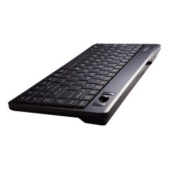 Perixx PERIBOARD-505H PLUS DE, Mini USB-Tastatur, Trackball, Hub, schwarz