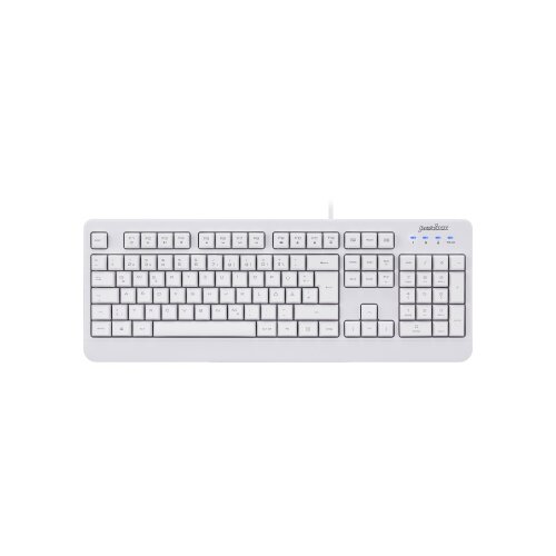 Tastatur, Perixx PERIBOARD-517 Wasser- und staubdichte Tastatur - IP65, antibakterielle Schutzschicht, wei&szlig;