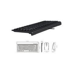 Perixx PERIDUO-307 DE, Mini USB-Tastatur und Maus Set, schwarz