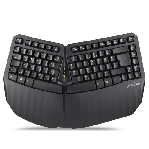 Perixx PERIBOARD-613B DE, Kabellose kompakte ergonomische Tastatur, schwarz