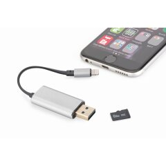 Smart Memory mit App, Speichererweiterung f&uuml;r iPhone und iPad, MicroSD, grau
