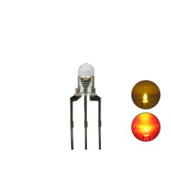 DUO Bi-Color LED 3mm klar 3pin Anode gelb / rot
