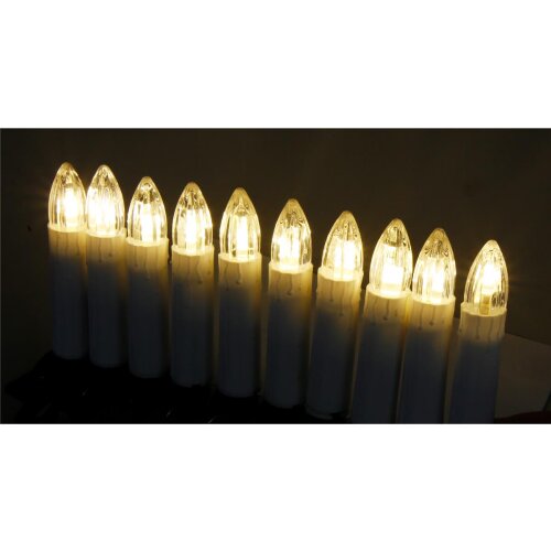 Lichterkette 3,3m mit 10 Kerzen warmwei&szlig; 230V