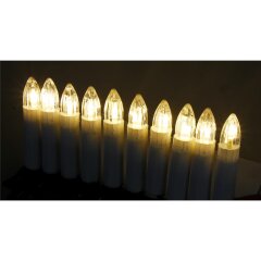 Lichterkette 3,3m mit 10 Kerzen warmweiß 230V