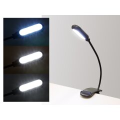 LED Klemm-Leuchte dimmbar USB / AKKU