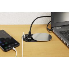 Edelstahl Schreibtisch Einbausteckdose versenkbar mit USB