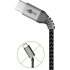 USB-C&trade;-auf-USB-C&trade;-Textilkabel mit Metallsteckern (spacegrau/silber), 1 m