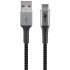 USB-C&trade;-auf-USB-A-Textilkabel mit Metallsteckern 0,5 m