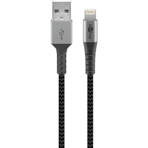 2m Apple Lightning auf USB Textilkabel Ladekabel