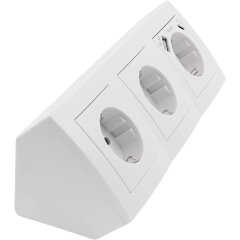 Steckdosenblock 3-fach mit USB-C wei&szlig;