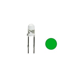 LED 3mm klar echtgrün