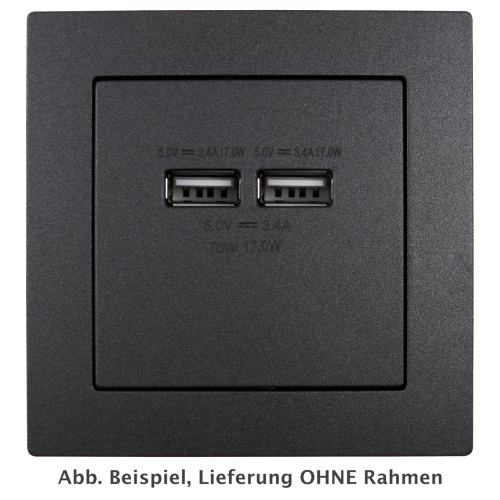 USB-Ladebuchse &quot;FLAIR&quot; 5V 3,4A anthrazit
