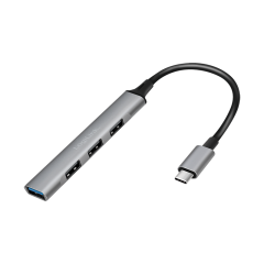 4 Port USB Hub 3.2 mit USB-C Kabel und Aluminiumgehäuse