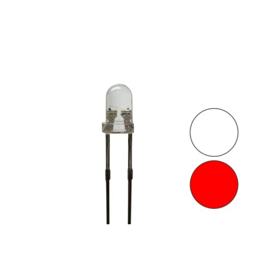 DUO LED Bipolar Bi-Color 3mm 2pin kaltwei&szlig; - rot