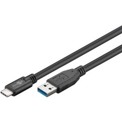 USB-C auf USB 3.0 Typ-A Ladekabel schwarz