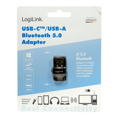 USB-A &amp; USB-C Bluetooth 5.0 Adapter Dongle transparent