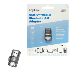 USB-A &amp; USB-C Bluetooth 5.0 Adapter Dongle transparent