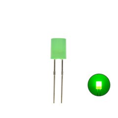 Zylinder LED 5mm diffus grün