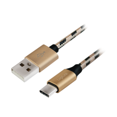 USB-C auf USB-A Kabel, schwarz/gold, 1m