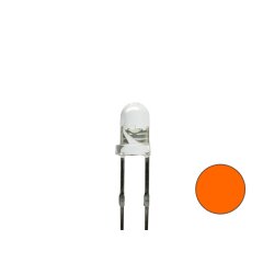 LED 5mm klar orange 6.000mcd, extrem hell