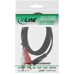 Cinch/Klinke Kabel, 2x Cinch Stecker an 3,5mm Klinke Stecker, 10m